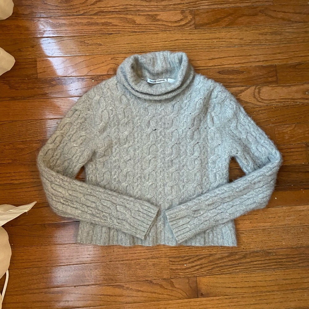 100% Cashmere Autumn Cashmere Cropped Turtleneck Sweater